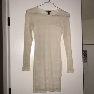 White lace long sleeve dress